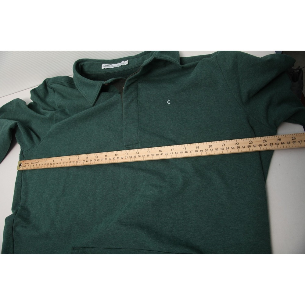 Criquet Men's XXL Green Long Sleeve Polo Sweater Pullover Kangaroo Pocket Cotton - Picture 7 of 11
